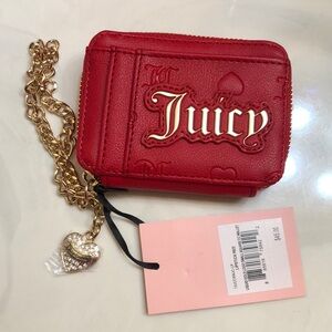 Juicy Couture Red Wallet with Gold Chain NWT